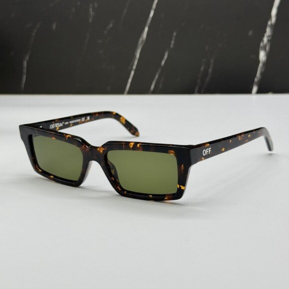NEW OFF-WHITE OERI13A WARREN 6055 SUNGLASSES UNISEX HAVANA SQUARE EYEWEAR - Picture 1 of 10